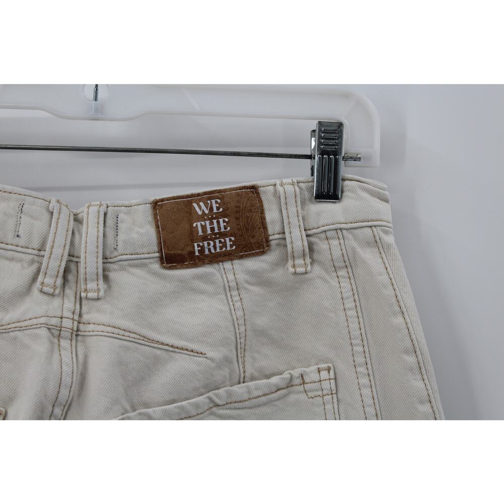 We The Free People Lucky You Mid Rise Barrel Jeans Women’s 27 Cream - Picture 3 of 7